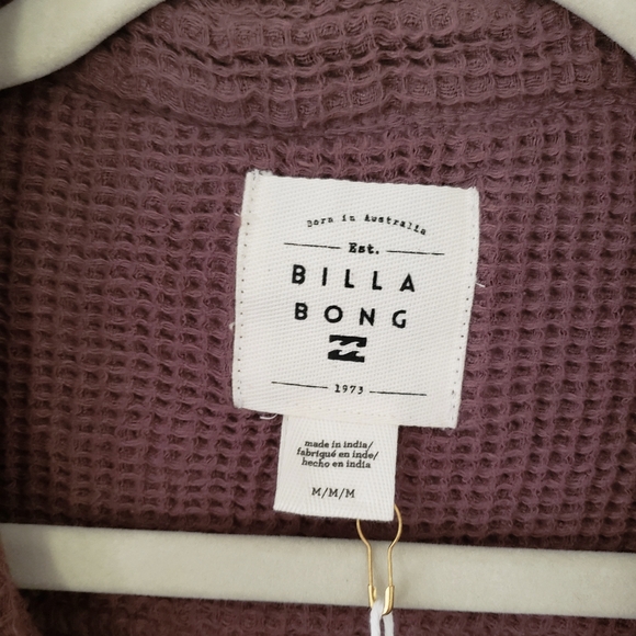 🌴 Billabong Odyssey Shacket Kona Brown Waffle Knit 100% Cotton Medium Shirt 🌴 - Picture 6 of 9